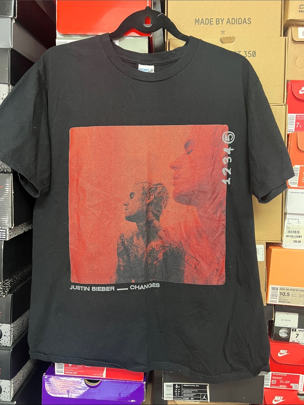 Black Graphic Tee Justin Bieber Changes